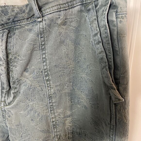 Anthropologie The Wanderer Green Floral Tone On Tone Pants Size 32 - Picture 7 of 9